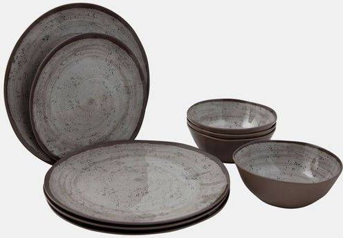 Bo-Camp Bo Camp 12 delige Serviesset Halo melamine beige