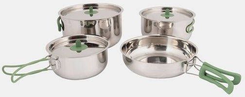 Bo-Camp Bo Camp Travel RVS 4 delige Pannenset Grijs