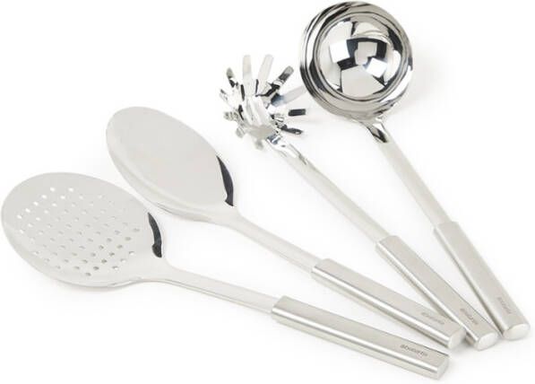 Brabantia Profile Keukengerei, Set Van 4(Soeplepel, Opscheplepel, Spaghettilepel, Schuimspaan) Rvs