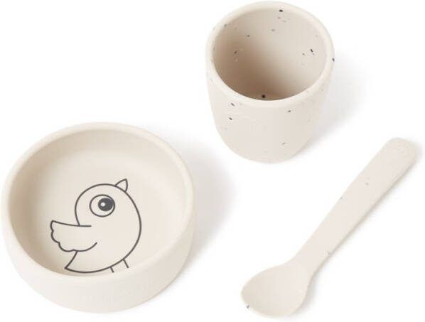 Done by Deer Baby Accessoires Silicone First Meal Set Birdee Taupe