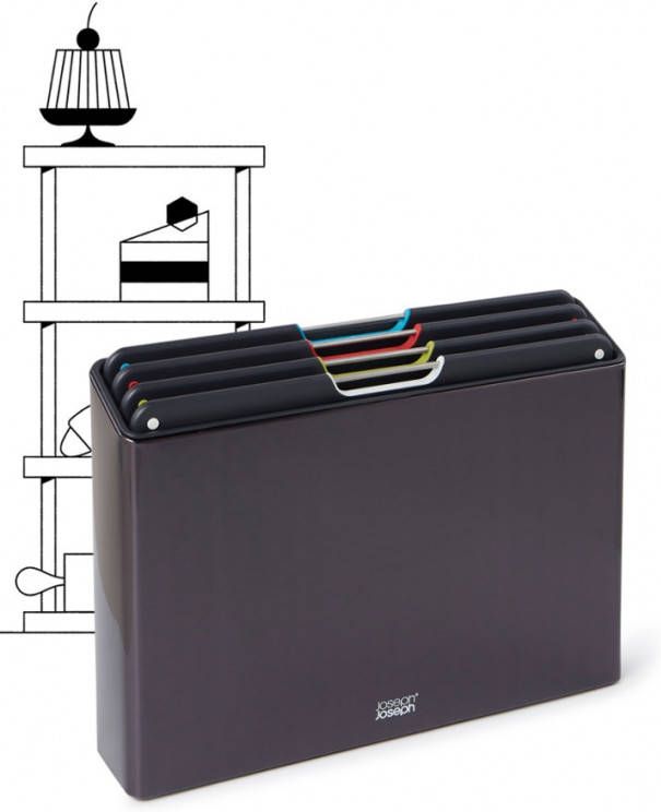 Joseph Folio Steel Snijplank Set Van 4 Stuks Zwart