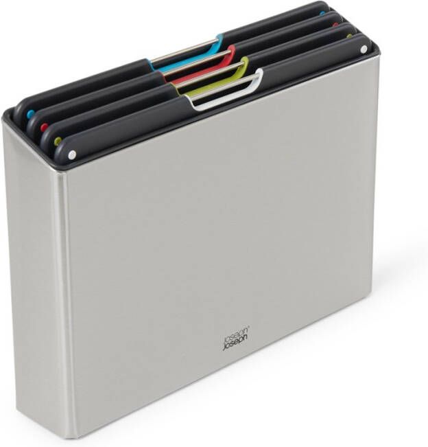 Joseph Folio Steel Snijplank Set Van 4 Stuks Zilver