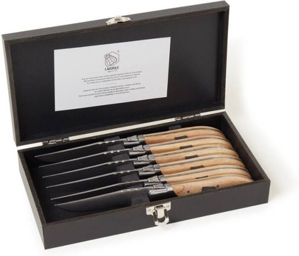 Laguiole Style de Vie Luxury Line steakmessenset 6 personen eikenhout