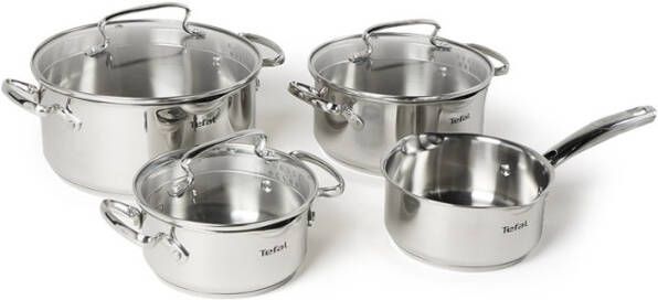 Tefal Duetto+ 4 Delige RVS Kookset, Steelpan 16cm En Kookpannen Met 16/20/24cm