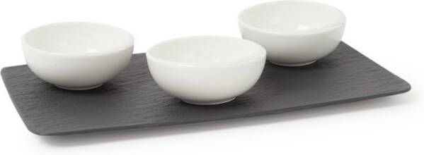 Villeroy & Boch NewMoon dipschaalset met serveerplank 4 delig