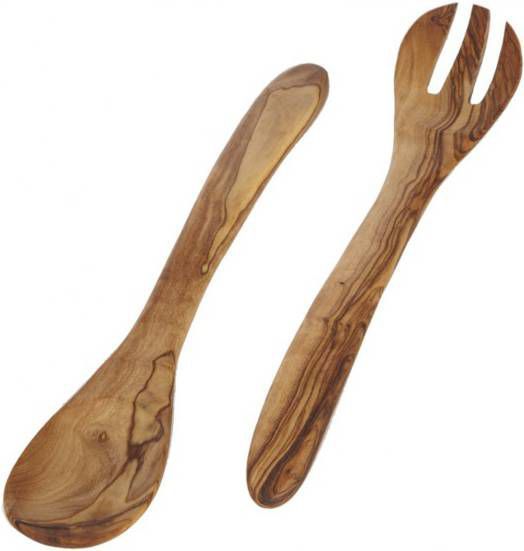 Bowls and Dishes Olijfhouten Slacouvert 3 tand(30 Cm)