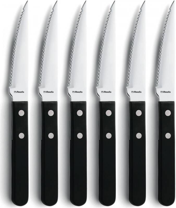 Amefa Pizza/steakmessen 6 Stuks