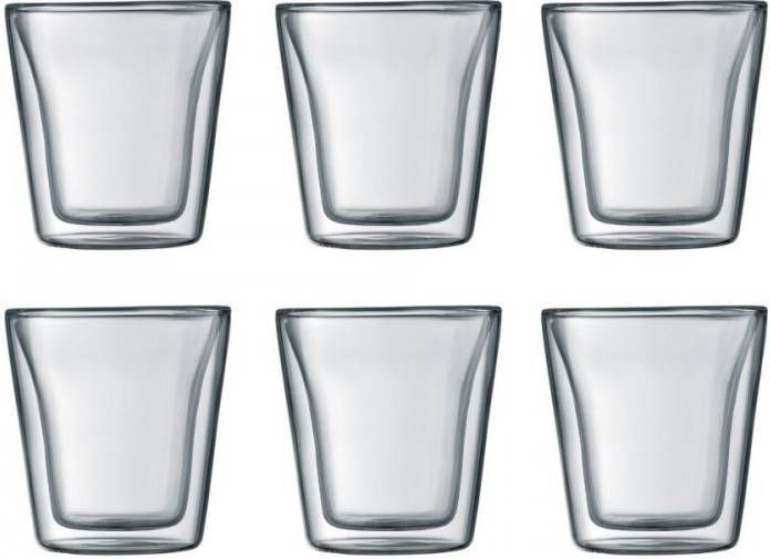 Bodum Canteen Glazenset 6 delig Dubbelwandig 0, 1l Transparant
