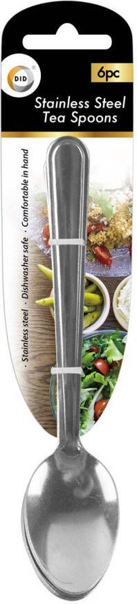 DID 6x Theelepels/dessertlepels Van Rvs 15 Cm Theelepels