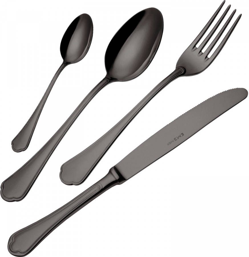 EME Bestekset Domus 18/10 16 delig Zwart 4 persoons