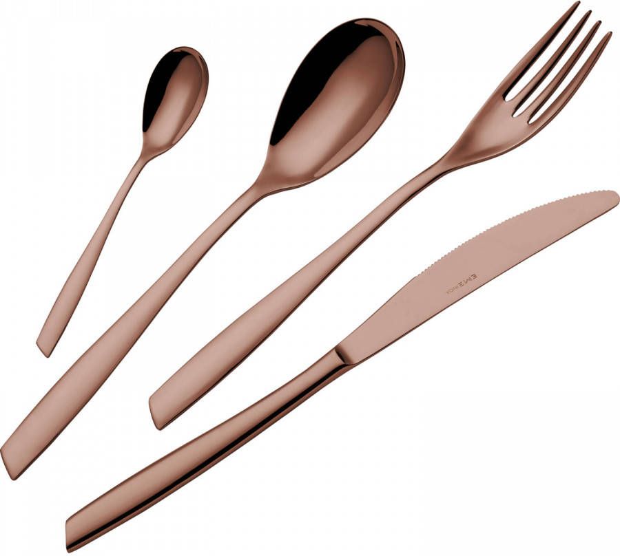 EME Bestekset Eleven 18/10 16 delig Bruin 4 persoons