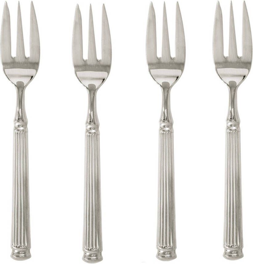GreenGate Taartvorkjes Gebaksvorkjes Zilver(Set Van 4 Stuks) L 15cm
