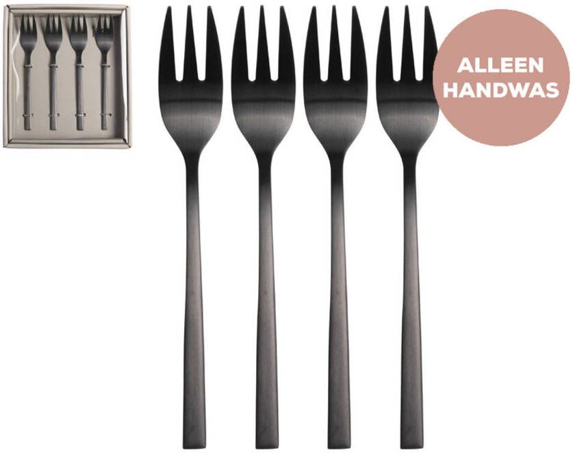 Trendhopper Taartvorkjes Comida set van 4 zwart