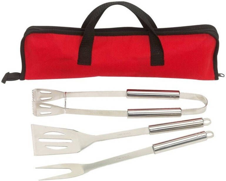 Orange85 Bbq Accessoires Gereedschapset 3 delig Zilverkleurig Rvs