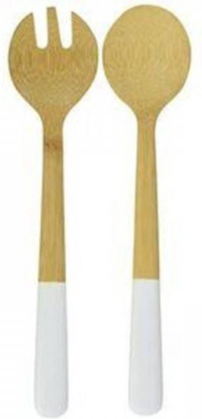 Pebbly Saladebestek, Bamboe, Wit, 31 Cm