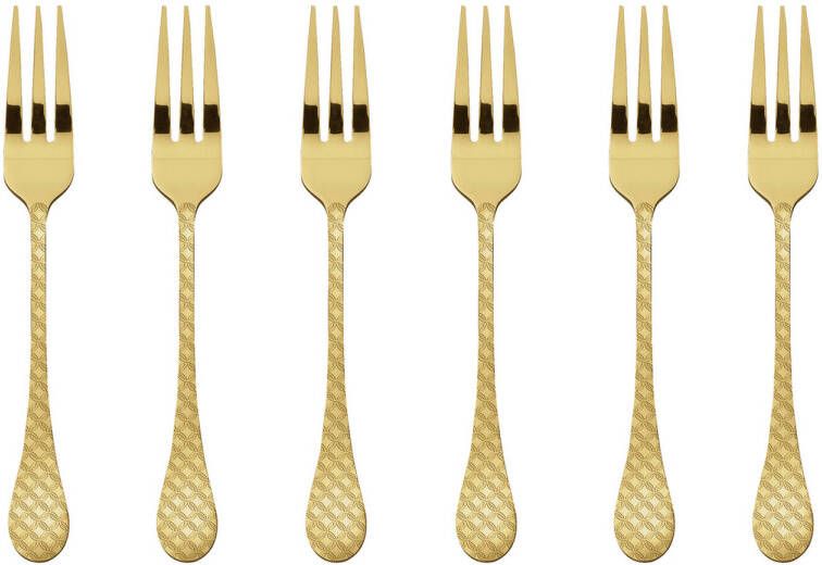 Sambonet Gebaksvorkje Taormina Goud 6 Stuks