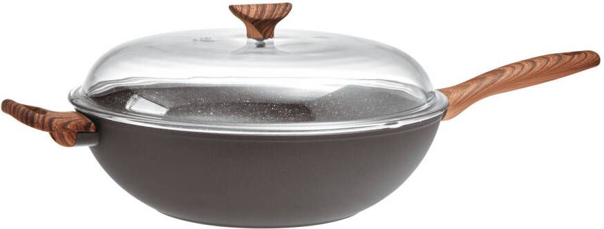 Sambonet Wokpan Rock &apos, N&apos, Rose Zwart ø 32 Cm Keramische Anti aanbaklaag