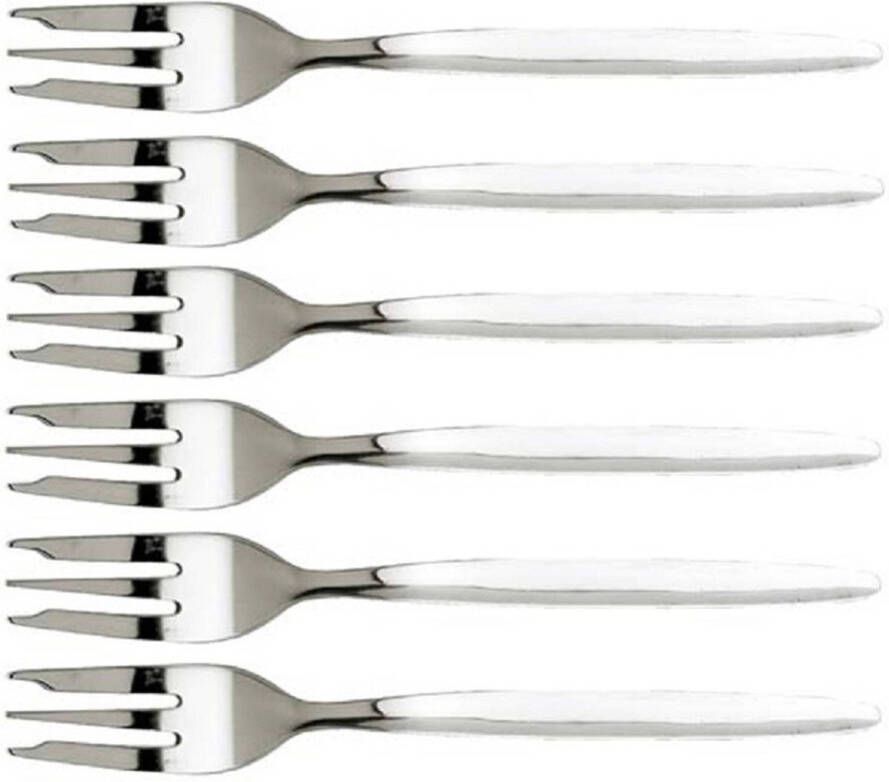 Shoppartners 6x Taart/gebak Vorkjes Rvs 17 Cm Vorken
