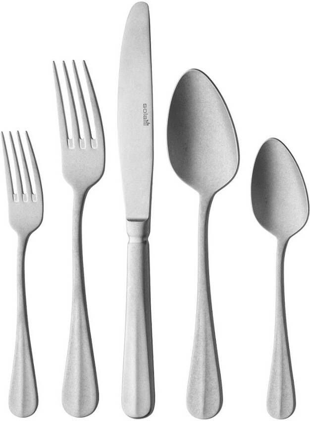 Sola Hollands Glad Vintage Bestekset 12 Persoons 100 Delig Zilverwit Edelstaal 18/10 Hoogwaardig Rvs