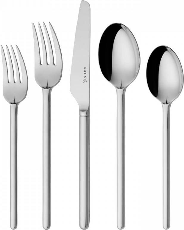 Sola New Dutch Bestekset 6 Persoons 24 Delig Zilverwit Edelstaal 18/10 Hoogwaardig Rvs