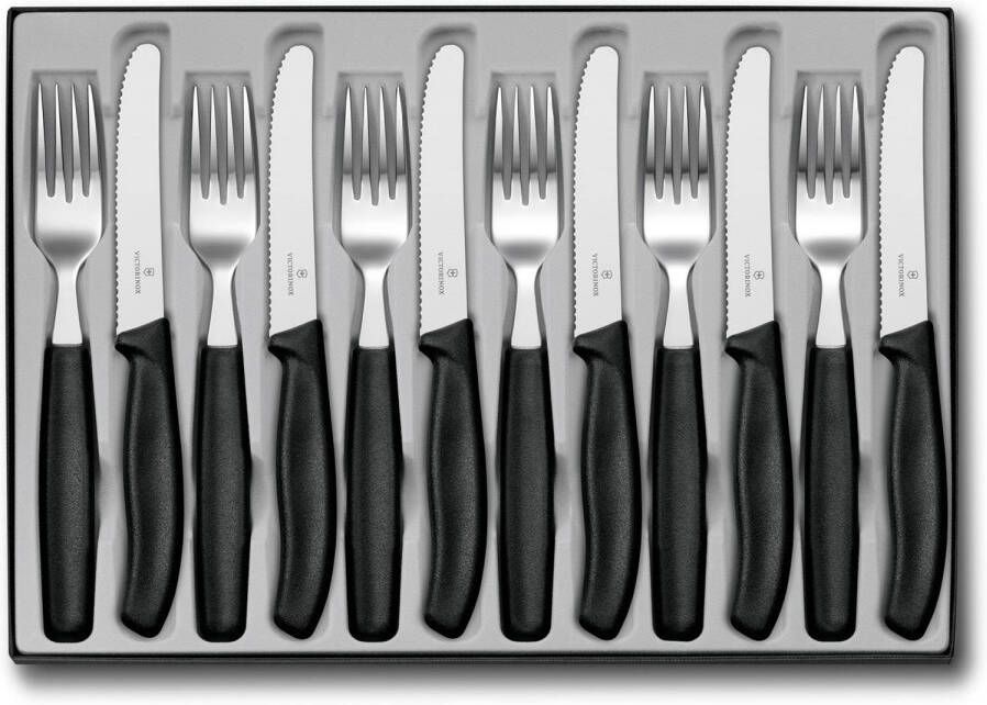 Victorinox Swissclassic Bestekset 12 delig Zwart