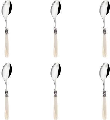 EME Dessertlepel Mona Lisa 18.8 cm 18/10 Offwhite Zilver 6 stuk(s )