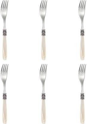 EME Dessertvork Mona Lisa 18.8 cm 18/10 Offwhite Zilver 6 stuk(s )