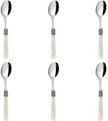 EME Tafellepel Mona Lisa 20.9 cm 18/10 Zilver Offwhite 6 stuk(s )