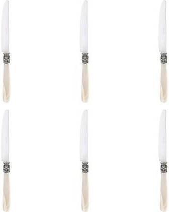 EME Tafelmes Mona Lisa 24.6 cm Kunststof Offwhite Zilver 6 stuk(s )