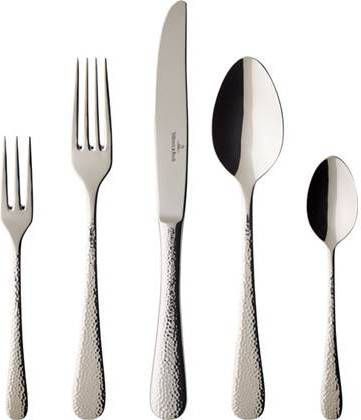 Villeroy & Boch Bestekset Leandra Edelstaal met hamerslag look, 30 delig(set, 30 delig )