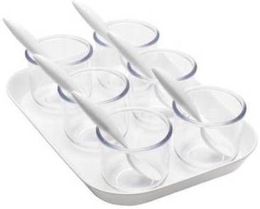 Rosy serveerset met Dienblad, dessertvormpjes en Dessertlepels,