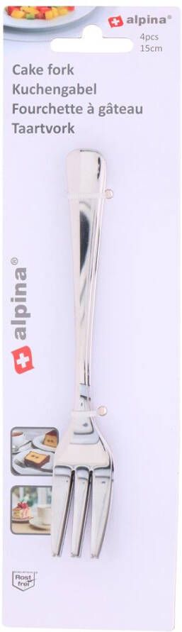Alpina Taartvork RVS 4 Stuks Op Kaart 15cm