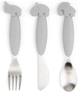 Done by Deer ™ Easy grip Bestek Hert friends Grijs