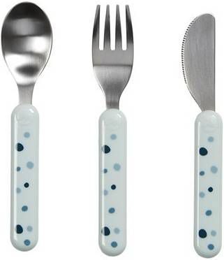 Done by Deer ™ Kinderbestek Dream y stippen blauw van de 6e maand