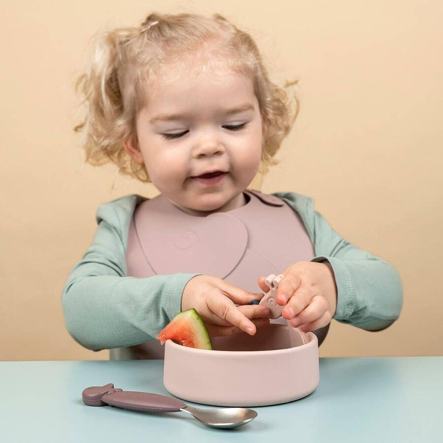 Done by Deer Baby Accessoires Peekaboo first meal set Deer friends Roze