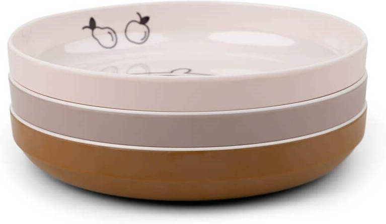 Done by Deer Baby Accessoires Yummy Mini Plate, 3 Pack Deer Friends Roze