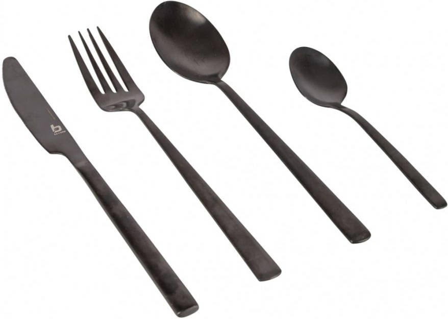 Bo-Camp Bo Camp Industrial Bestekset Ballona 4 Persoons Zwart Bestekset Zwart