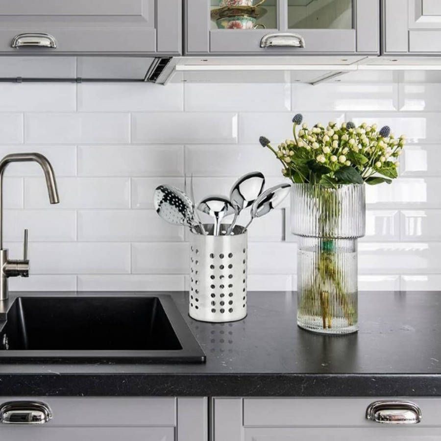 Excellent Houseware Keukenset Rvs 6 delig Vleesvork, Groentelepel, Opscheplepel, Sleef, Soeplepel Met