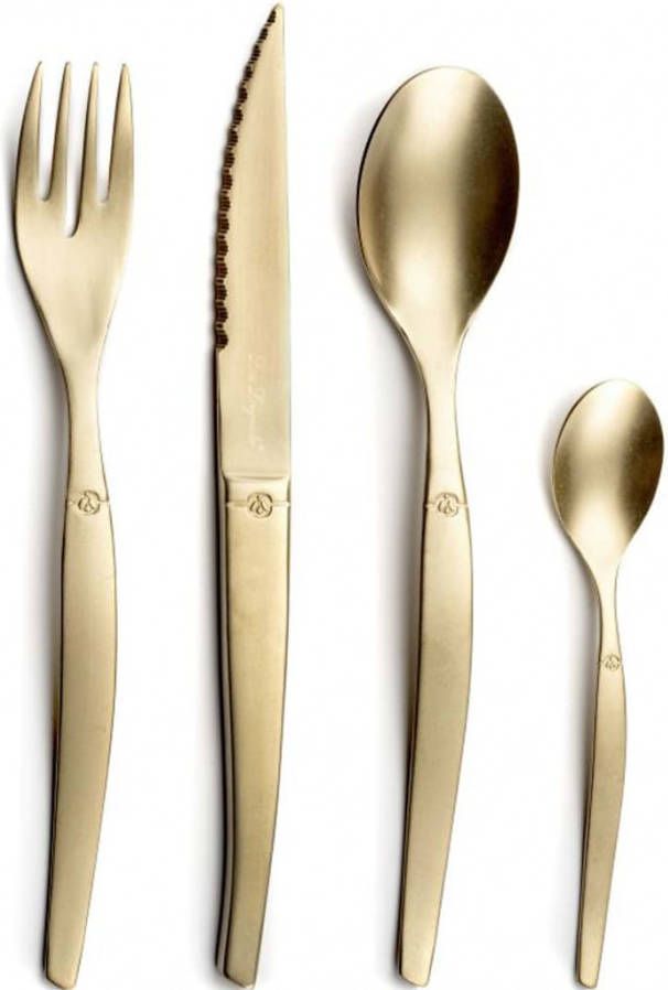Lou Laguiole 16 delige Bestekset Jet stonewash champagnekleurig