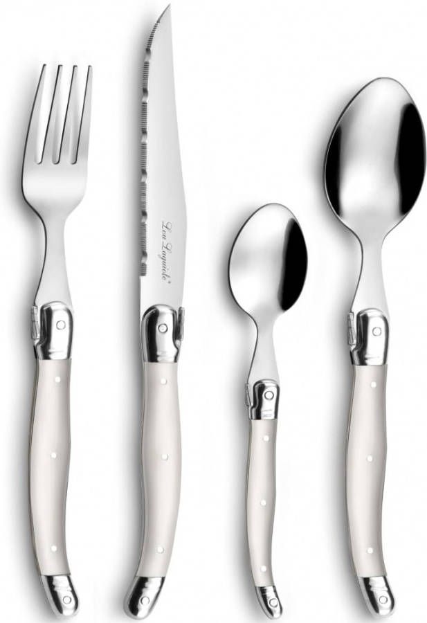 Lou Laguiole 24 delige Bestekset Tradition parelkleurig