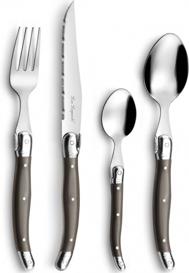 Lou Laguiole 24 delige Bestekset Tradition peperkleurig