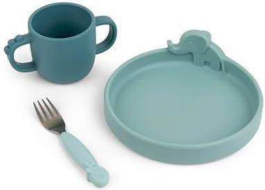 Done by Deer Baby Accessoires Peekaboo Dinner Set Deer Friends Blauw