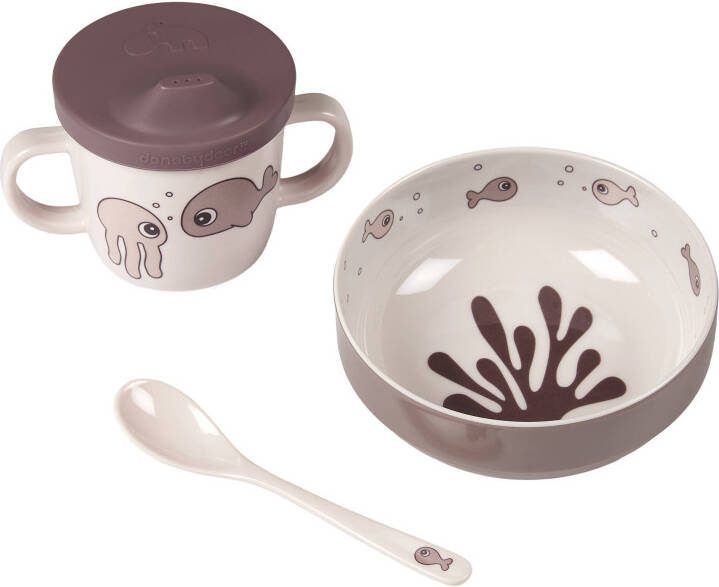 Done by Deer Baby Accessoires First meal set Sea friends Roze